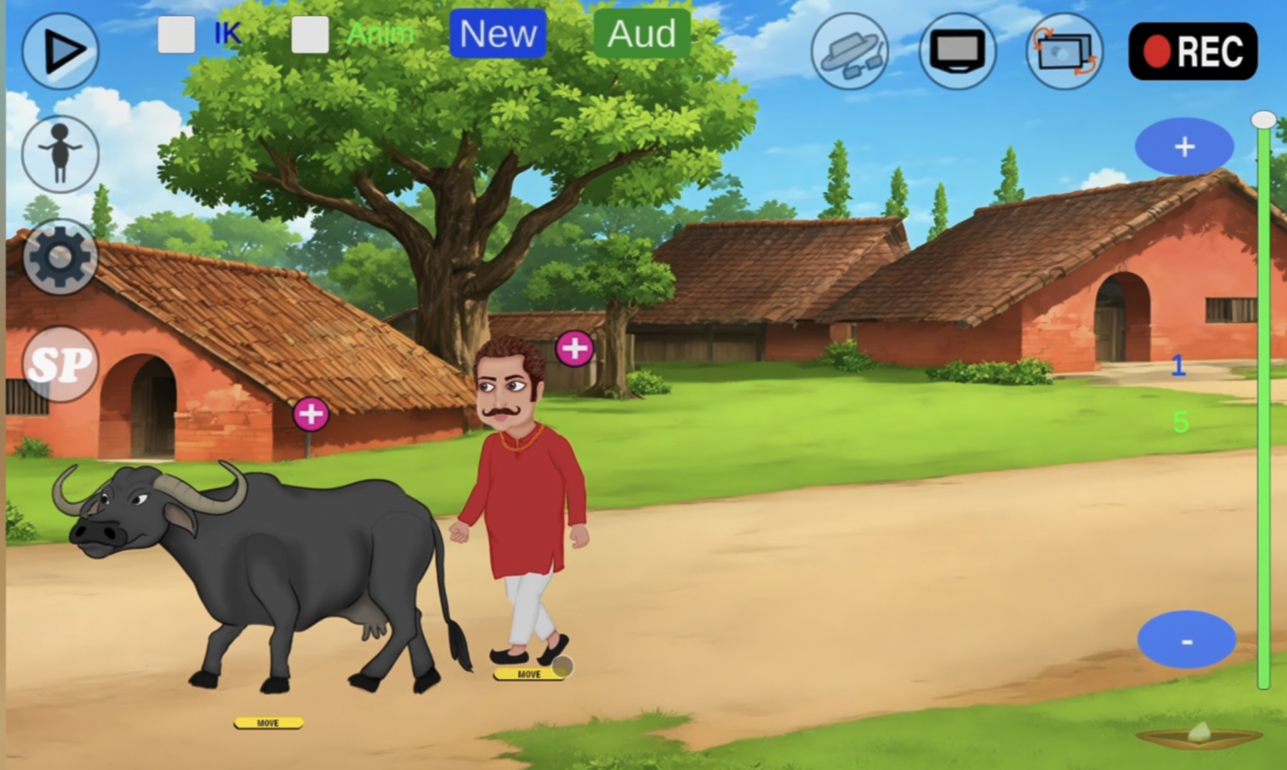 Village Life Character Scene